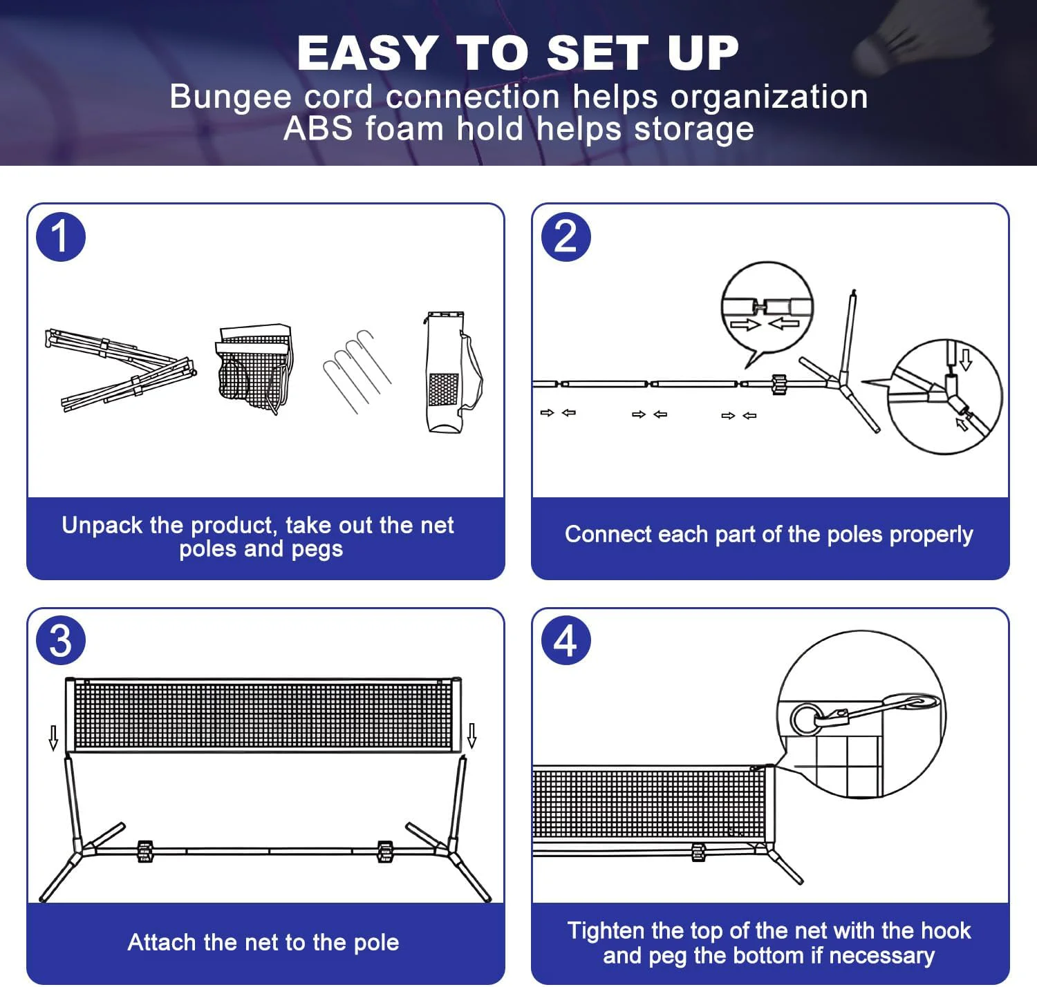 Badminton Badminton - Высокая стальная сетка 10 футов для