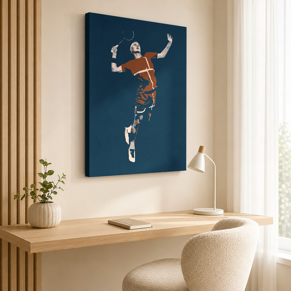 Постер на холсте с силуэтом ба – обзор и цена Badminton Photo