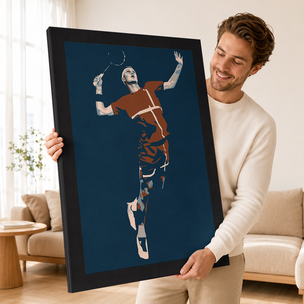 Постер на холсте с силуэтом ба – обзор и цена Badminton Photo